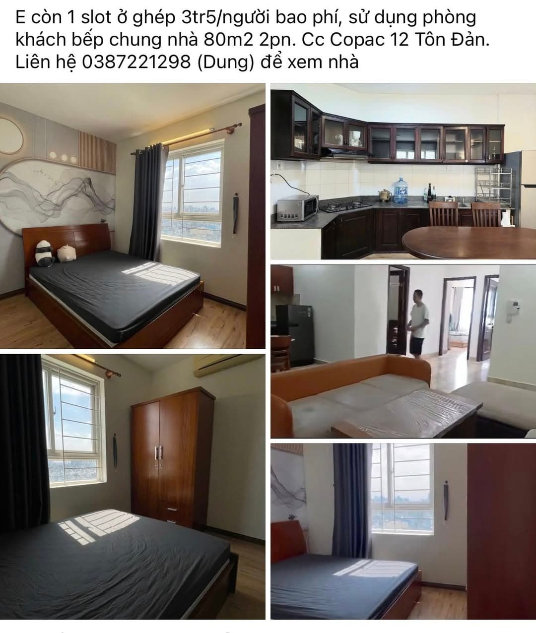 Ở ghép 2PN Quận 3 5tr/th - 2